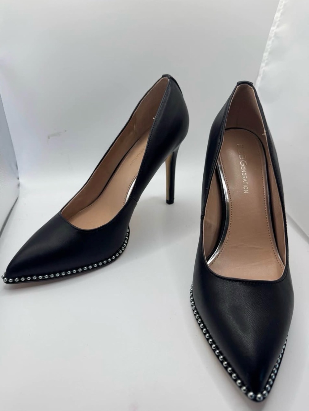 BCBG Black Studded Heels Sz 8.5